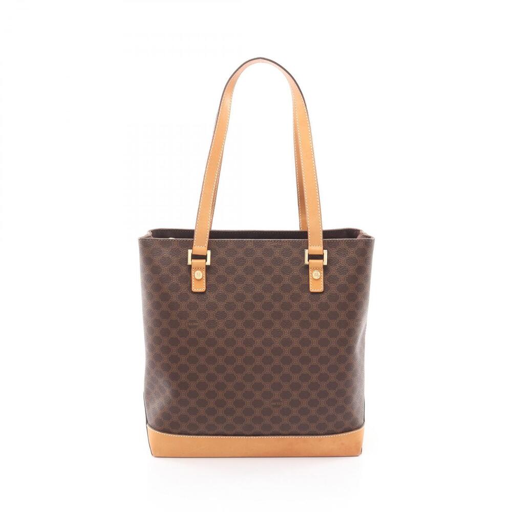 Celine Canvas Handbag Macadam Brown Leather - Picture 2 of 9